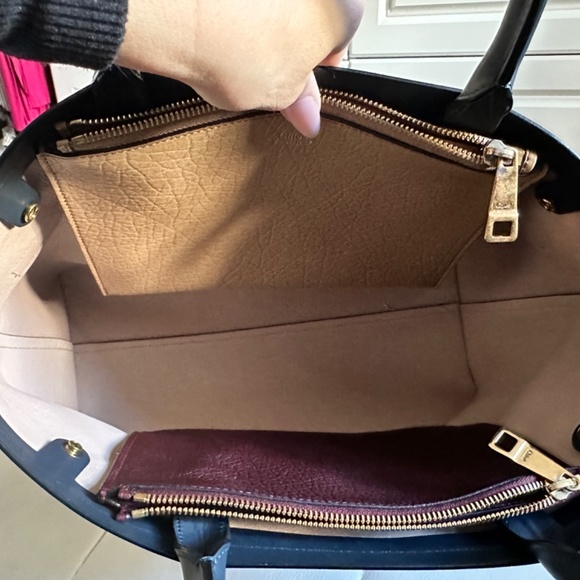 Chloe Charlotte Tote Handbag Tan and Navy - Picture 4 of 6